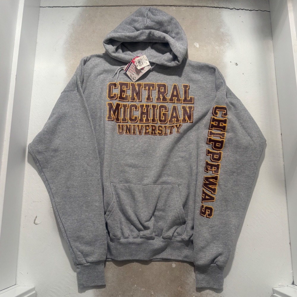 Central Michigan University Chippewas Hoodie Gray Cotton Exchange Mens XXL NWT